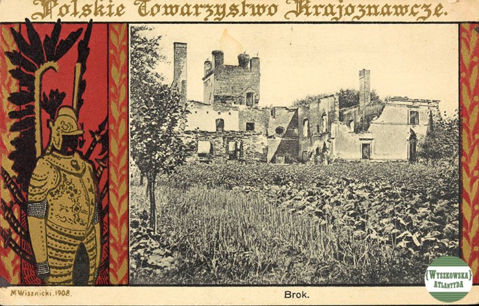 Zamek w Broku, 1909. Poczt. ze zb. Biblioteki Narodowej